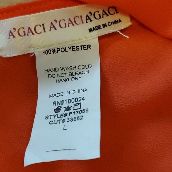 A'gaci Women's Orange Sleeveless top - Picture 7 of 9